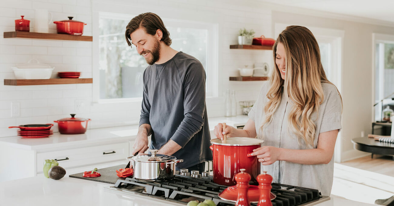 Couple cooking